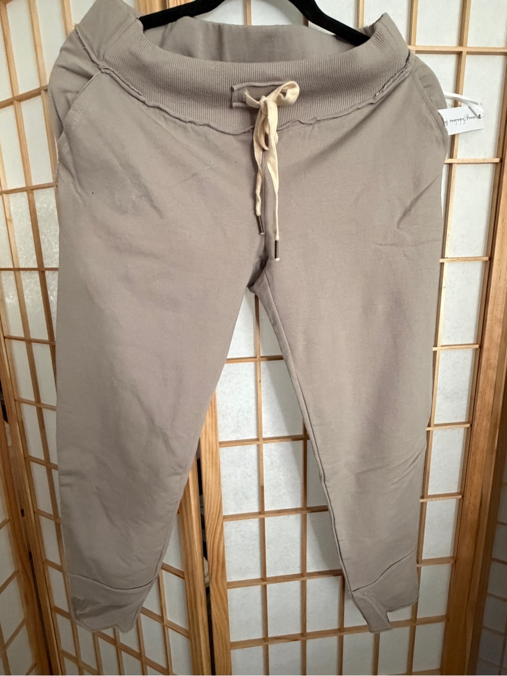 Young Fabulous & Broke Neutral Taupe Drawstring Joggers Traveling Lounge NWT